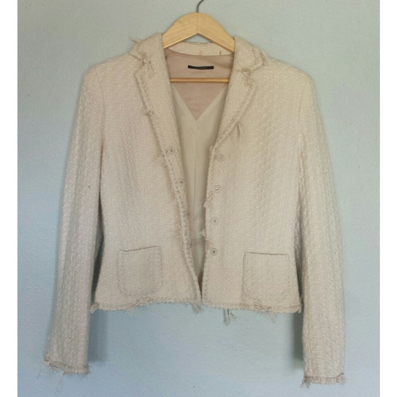 Elie Tahari Tweed Wool Blend Blazer Size Medium - Picture 3 of 7
